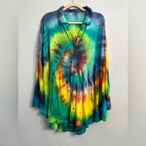 NWOT 1x Tye Dye Dress Top